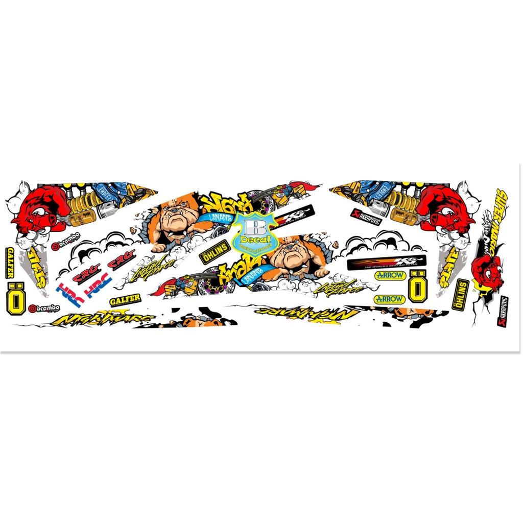 Tem rời dành cho vario 150 heo chó racing trắng