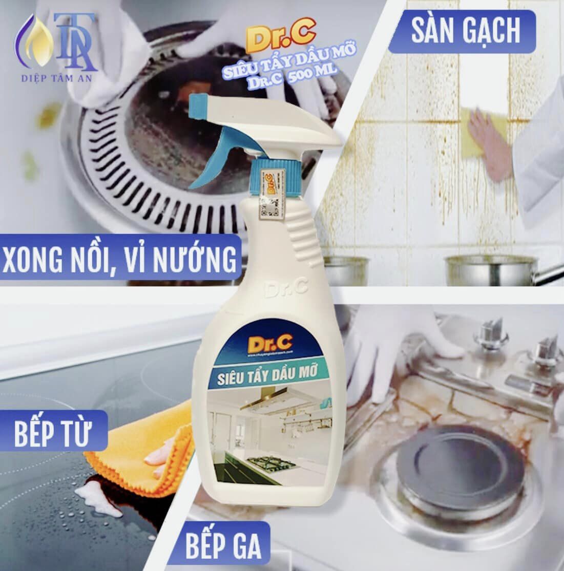 Combo Siêu Tiết Kiệm (Siêu Tẩy Dầu Mỡ + Siêu Tẩy Cặn Canxi 4G) Dr.C Chính Hãng