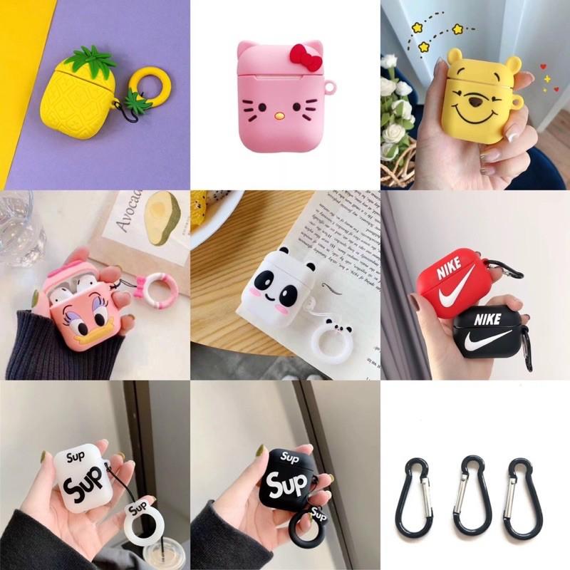 Vỏ bảo vệ bao đựng tai nghe/Case Airpods 1/2 2D hình CUTE - kèm móc khoá