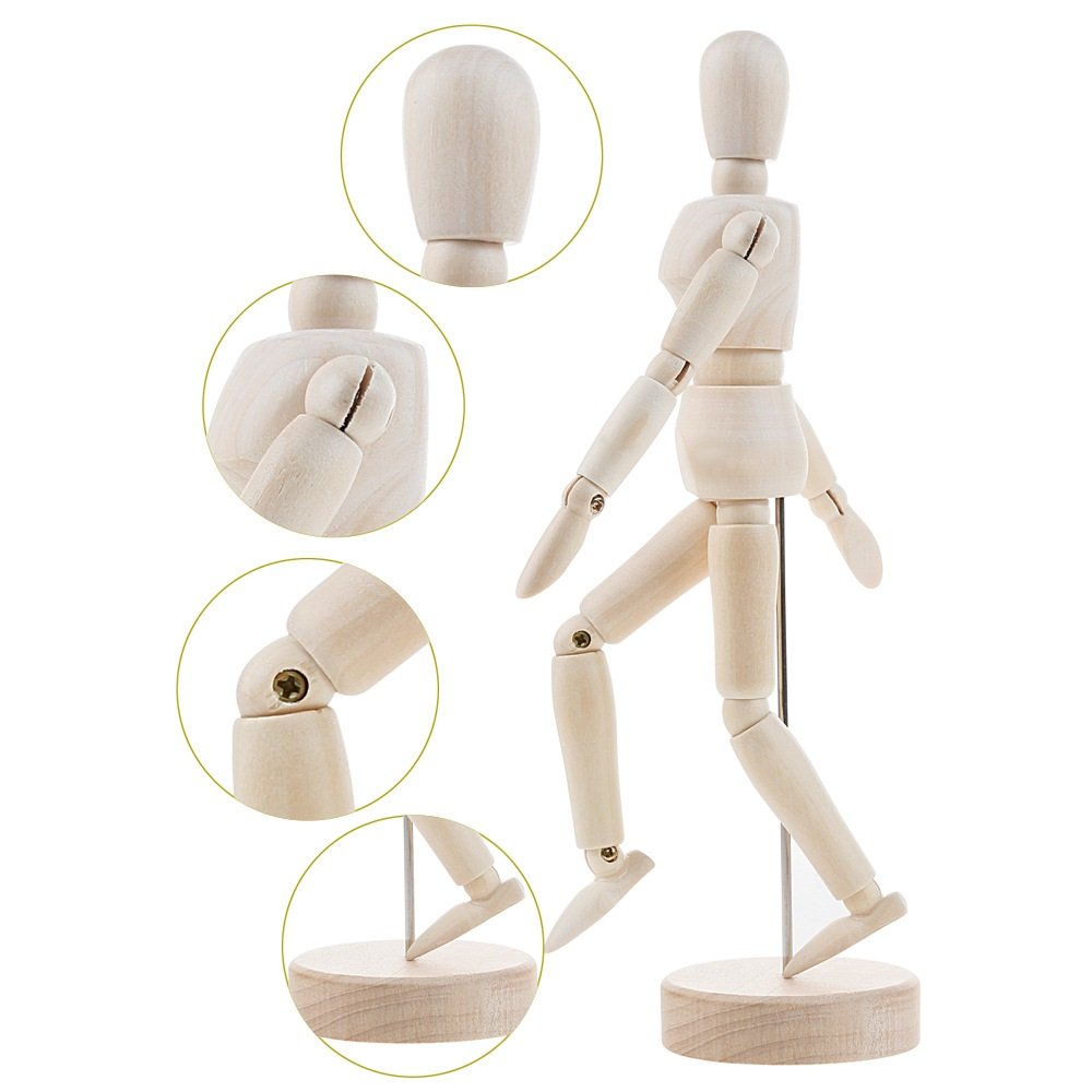 Tượng trang trí người gỗ vẽ kiến trúc ( Wooden Mannequin )