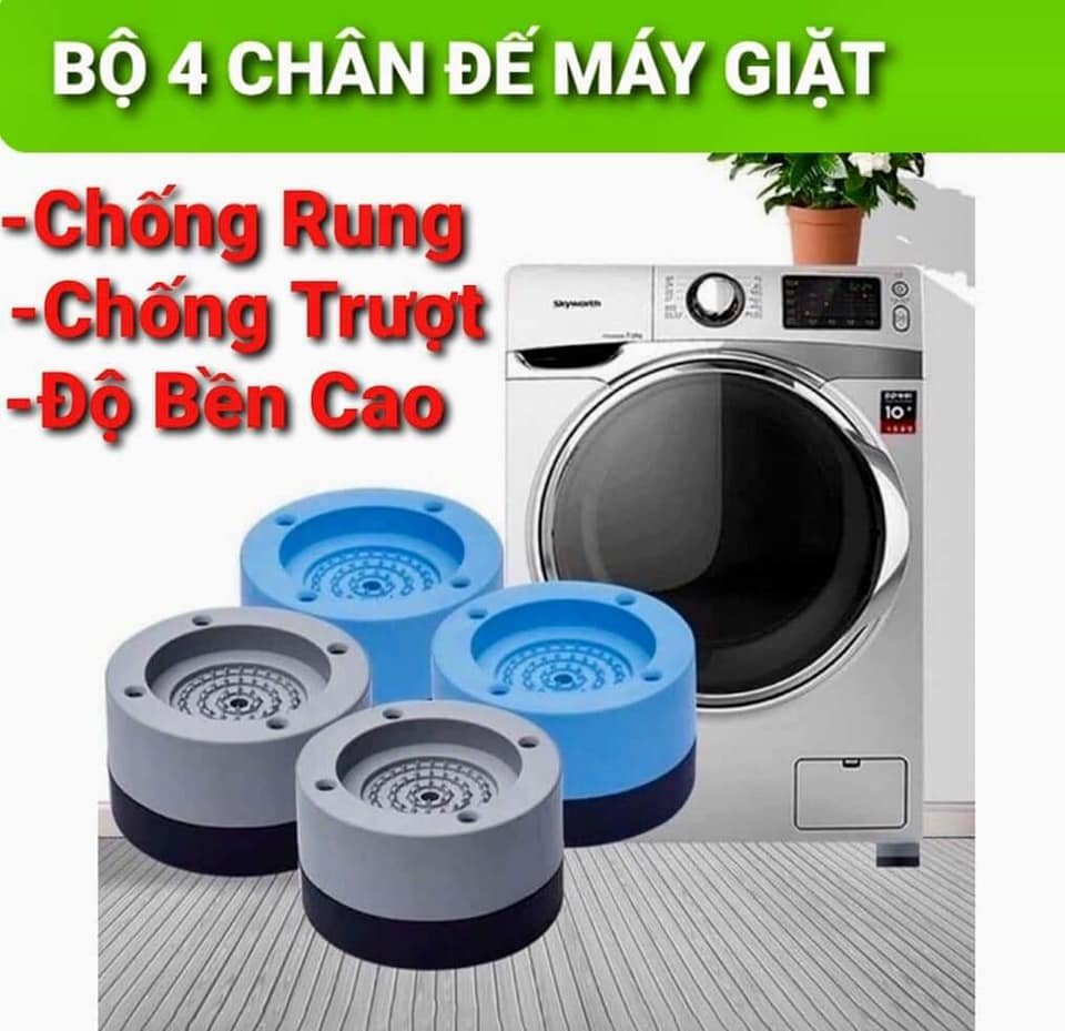 Bộ 04 chân đế cao su chống rung máy giặt ,Đế chống rung máy giặt - Đế chống ồn máy giặt, máy sấy,tủ lạnh, bàn ghế ( tặng kèm quà )