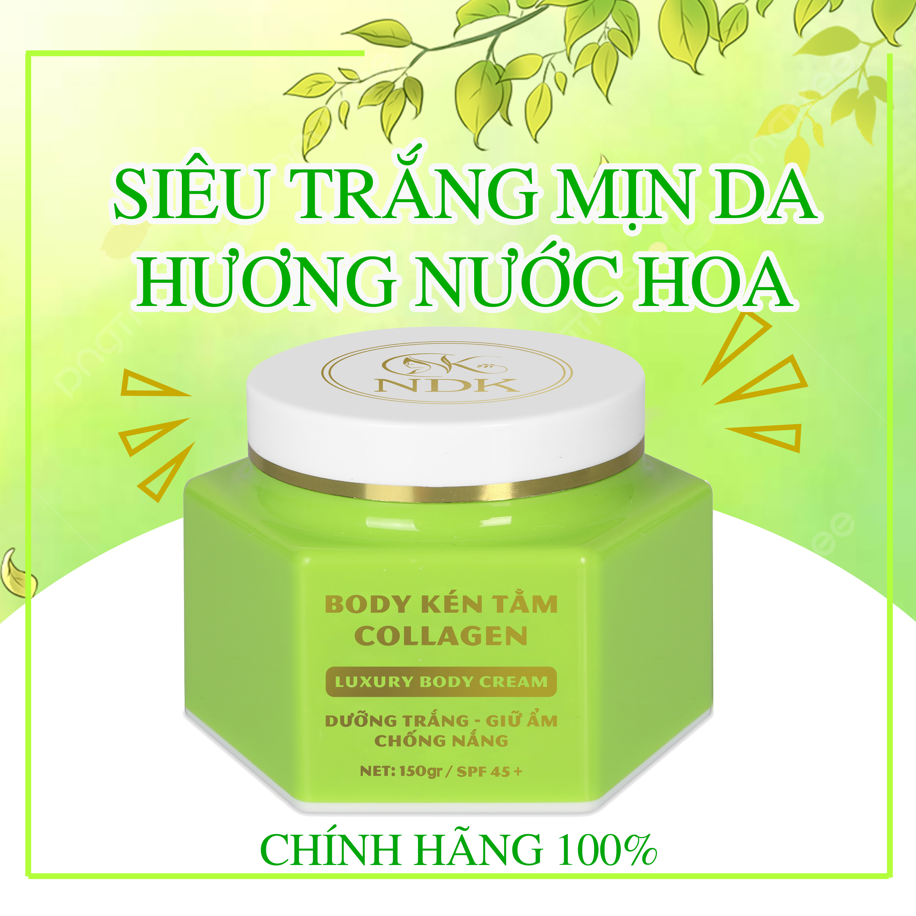 Kem Body Kén Tằm Collagen NDK trắng da nhanh sau 2 tuần