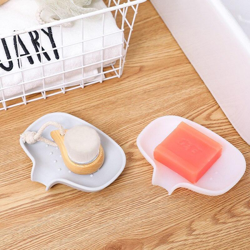 Silicone Soap Box Drain Soap Holder Box Shower Soap Holder Sponge Storage Plate Tray Bathroom Supplies Kitchen Drain Rack