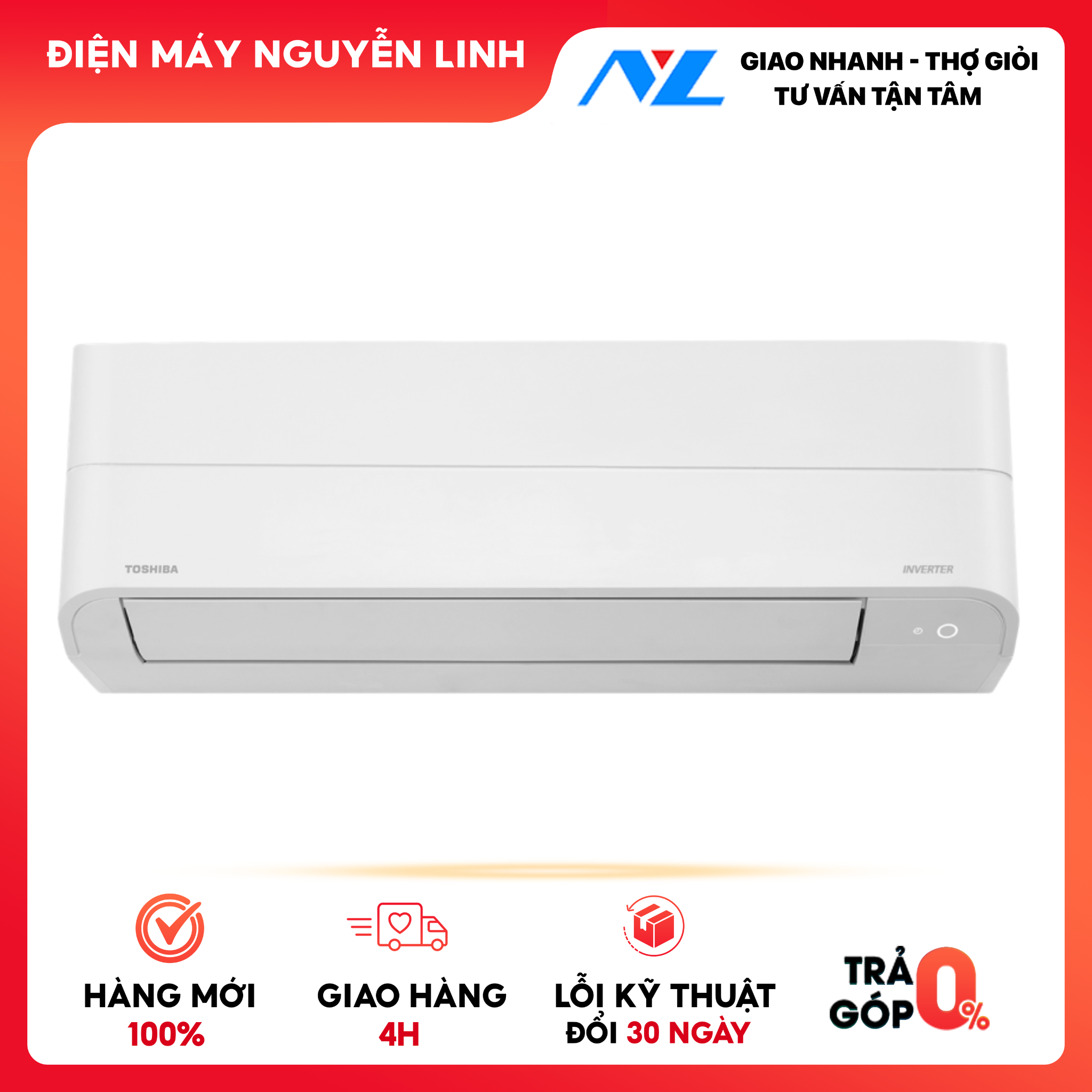 Máy lạnh Toshiba Inverter 1.5 HP RAS-H13Z1KCVG-V - Hàng chính hãng - Chỉ giao HCM