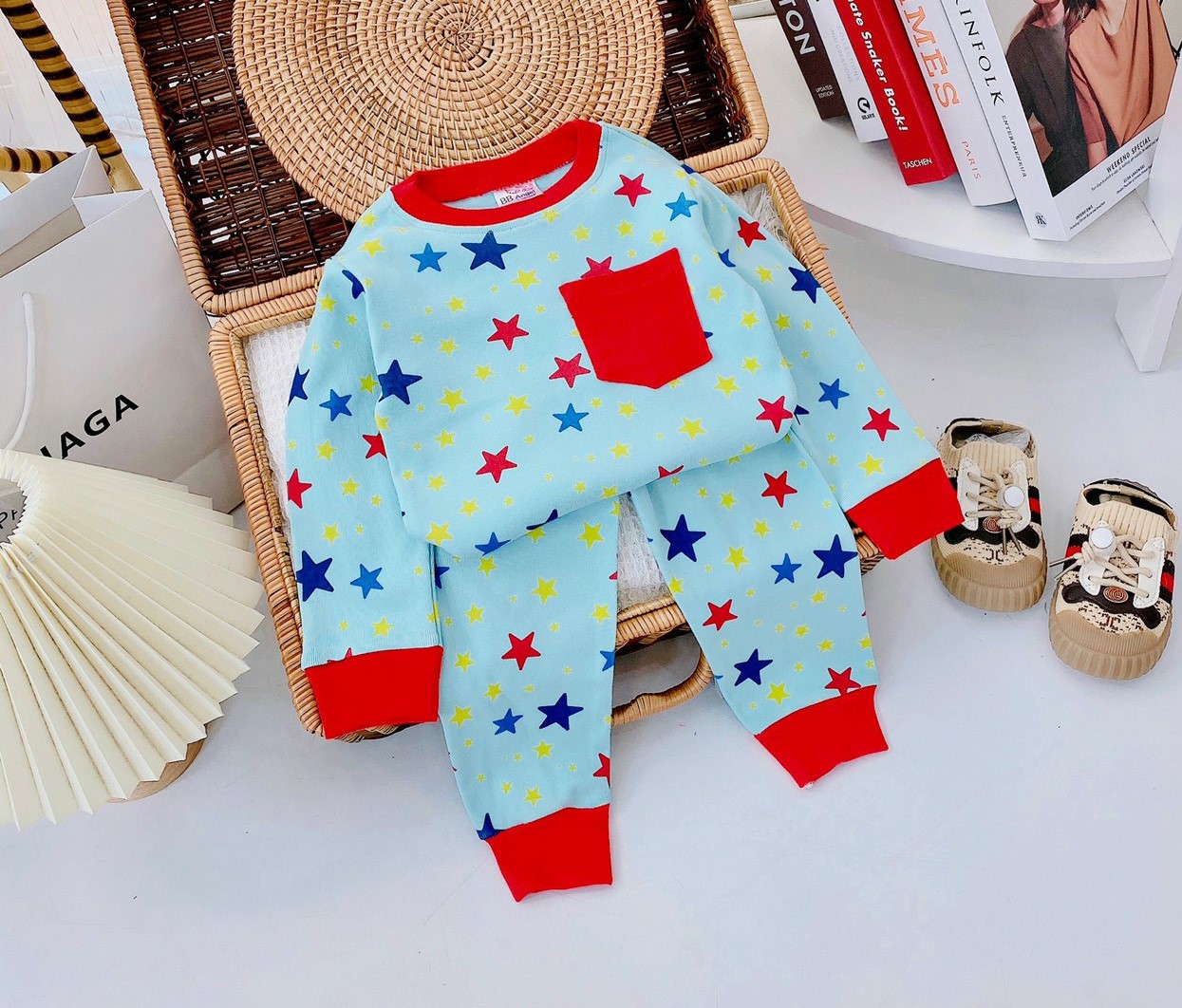 Đồ bộ dài tay bé trai, bộ đồ ngủ cho bé trai size 8-22KG chất thun cotton mềm mịn mát