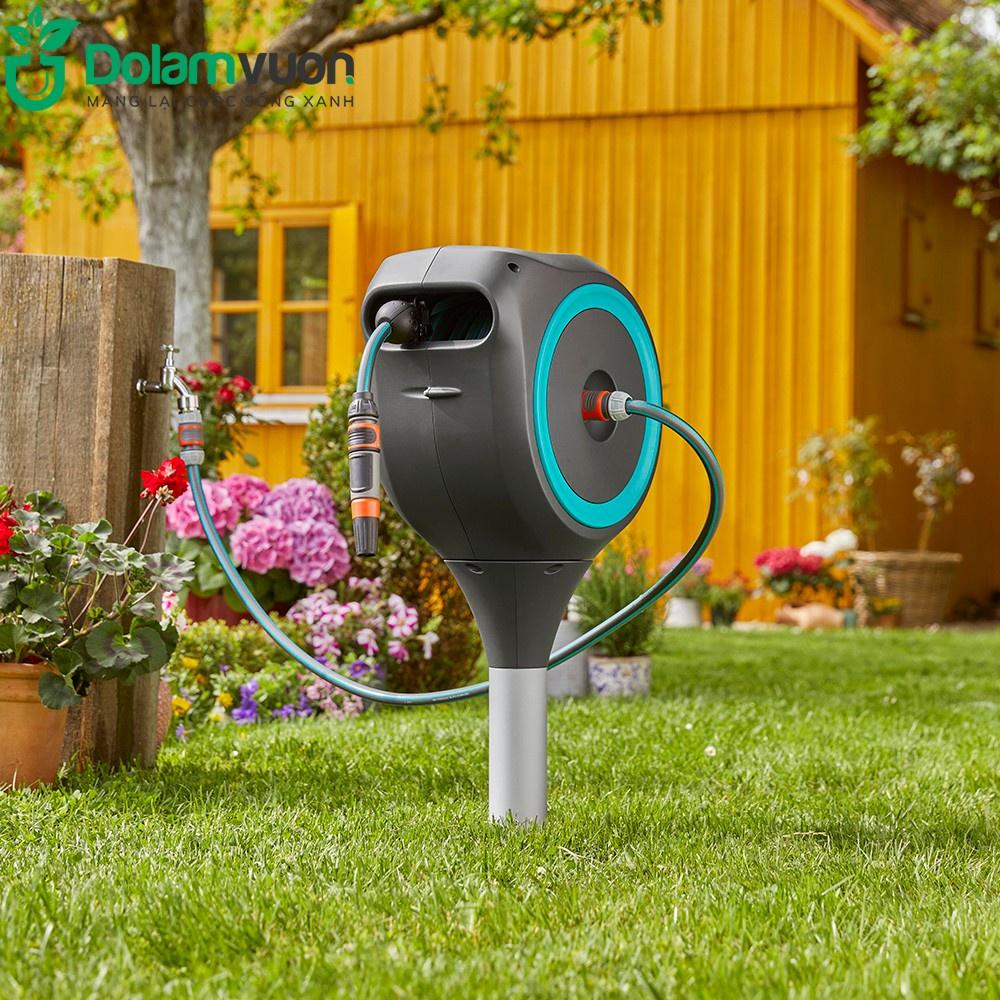 Bộ vòi tưới cắm đất 15 mét tự thu dây Gardena 18604-20