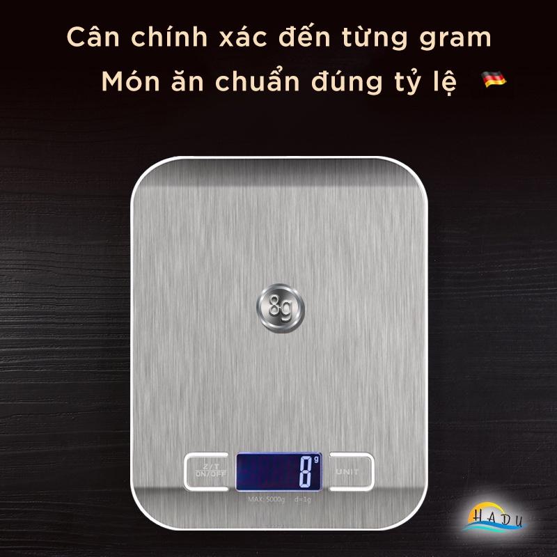 Cân Tiểu Ly Điện Tử Nhà Bếp Mini 5kg 1g Cao Cấp Inox 304 Đạt Chất Lượng Đức