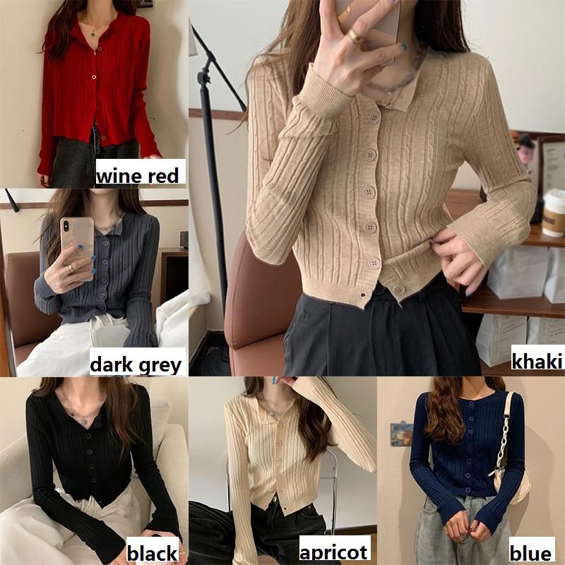 Áo khoác sweater dáng ngắn ôm phong cách cổ điển dành cho nữ