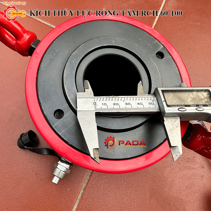 Kích thủy lực rỗng tâm 60 tấn hành trình 100mm - Bảo hành 6 tháng
