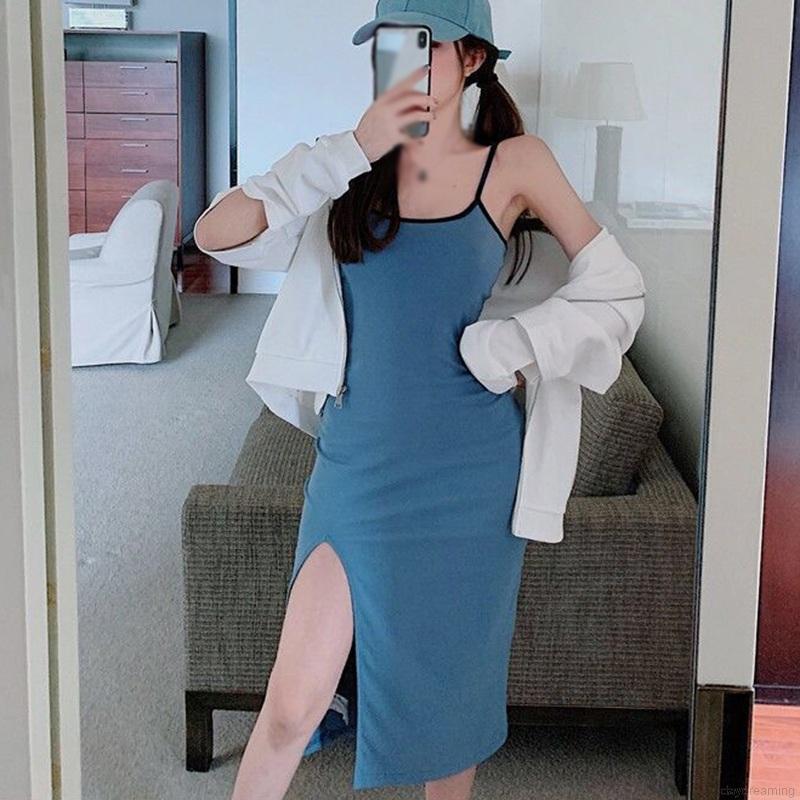 Đầm Sát Nách Hở Lưng Xẻ Tà Quyến Rũ Cho Nữ