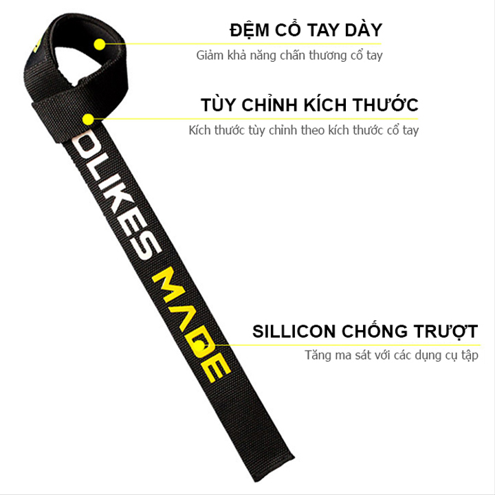 Dây kéo Lưng Lifting Straps hỗ trợ tập thể hình Aolike (1 Đôi)