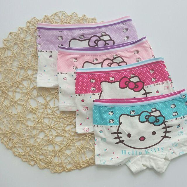 Set 4 Quần Chip Đùi Cotton Hình Cute Cho Bé, Quần Lót Đùi Cotton Mềm Mịn Cho Bé Gái