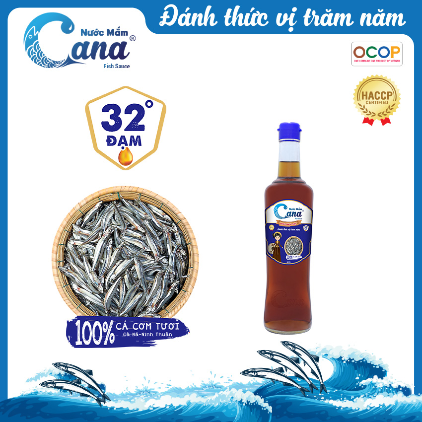 Nước mắm truyền thống CANA 32 độ Đạm - 250ml chai Thủy Tinh
