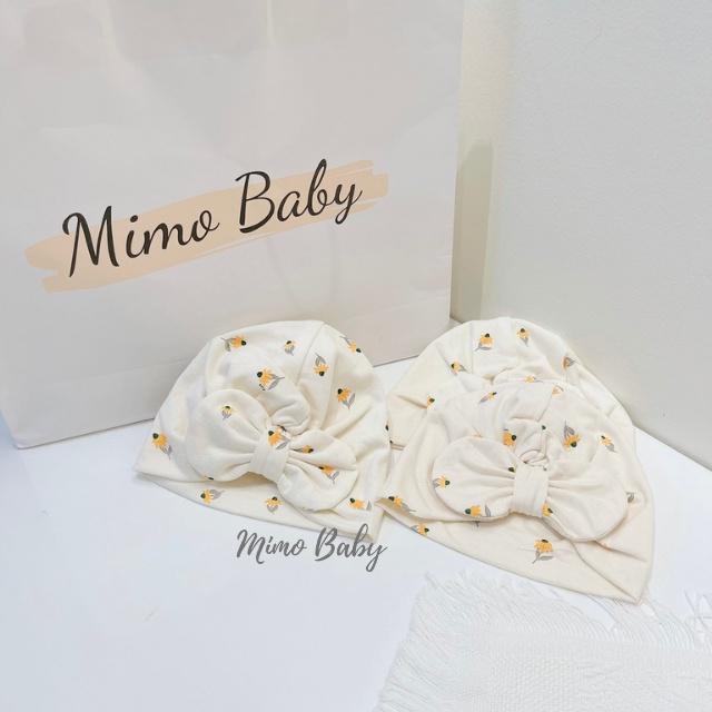 Mũ turban họa tiết hoa vàng dễ thương cho bé MTB90 Mimo Baby