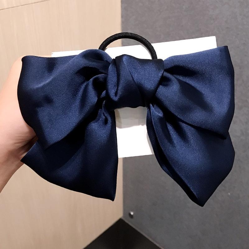 Dây cột tóc, kẹp tóc nơ to phong cách tiểu thư điệu đà, vải satin