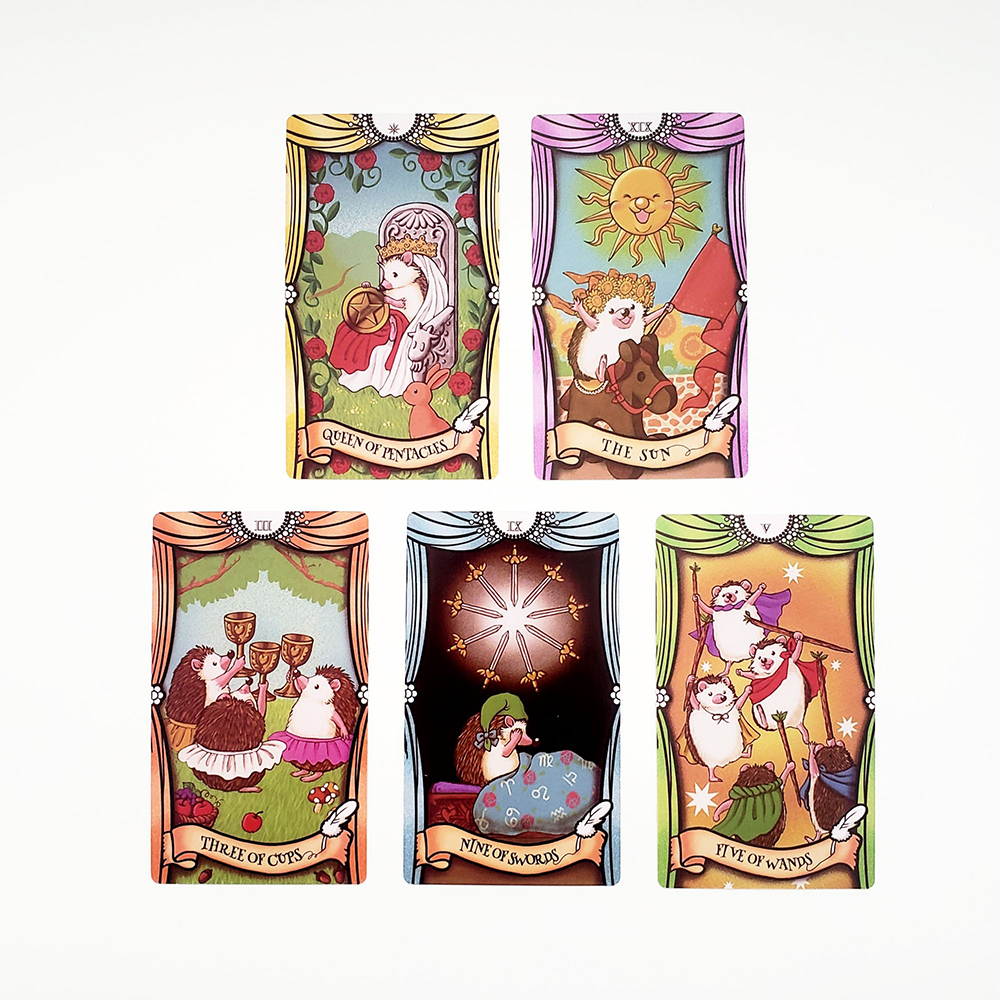 Bộ Bài Hedgehog Tarot 78 lá 7x12 cm tặng đá thanh tẩy