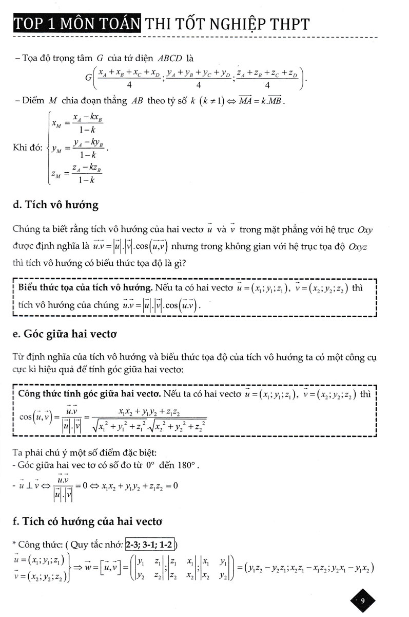 Top 1 THPT Phương Pháp Tọa Độ Trong Không Gian OXYZ - TCD