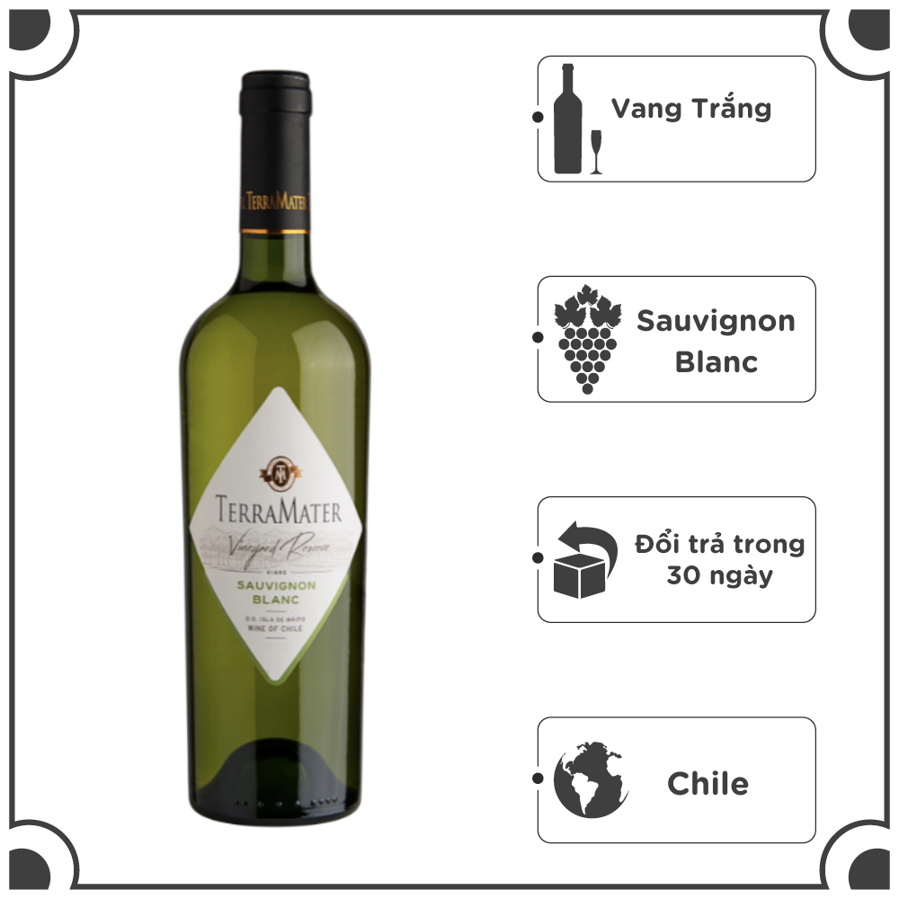 Rượu Vang Trắng Chile TerraMater Vineyard Reserve Sauvignon Blanc