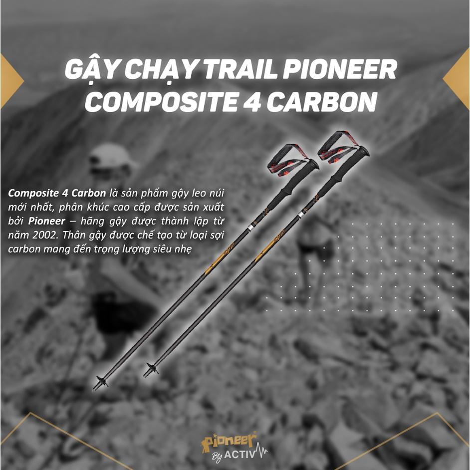 Gậy Chạy Trail Pioneer Carbon C4 (148g/C)- 110cm