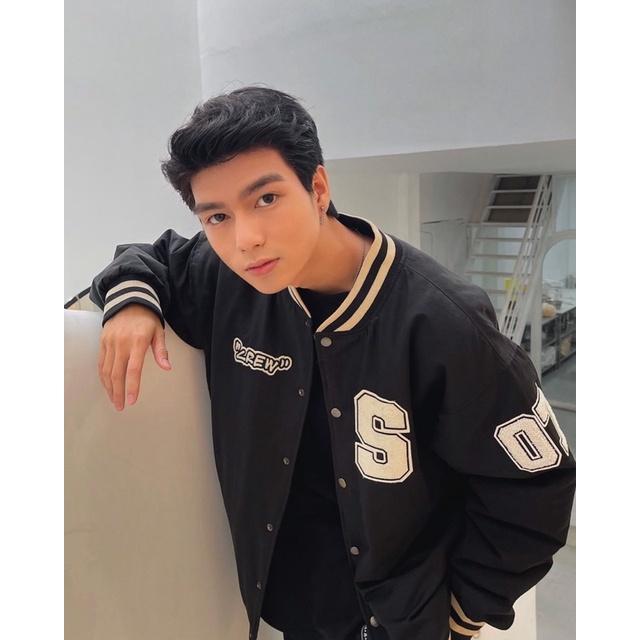 Áo Khoác Dù Bomber Chữ Thêu nổi 07 SEVENIZA màu ĐEN form nam nữ unisex Jaystoree