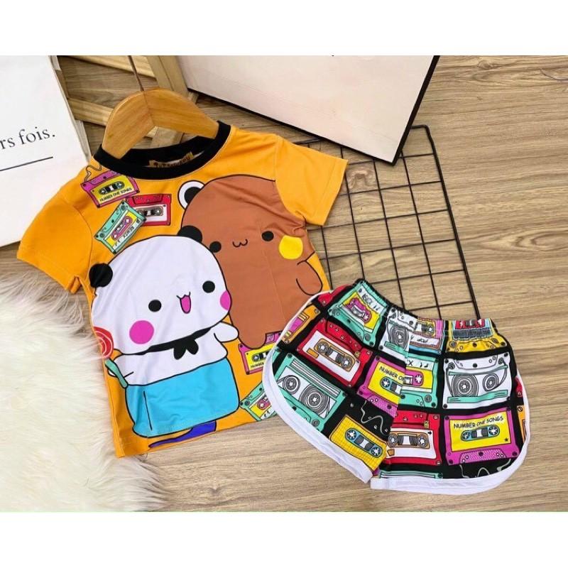 Bộ thun 3D mèo kitty dễ thương cho bé 8-47 ký - đồ cặp bé đồ bộ trẻ em