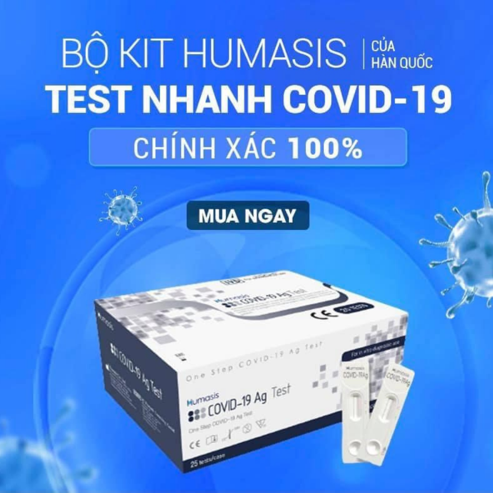 Dụng cụ xét nghiệm nhanh COVID-19 Humasis chính hãng