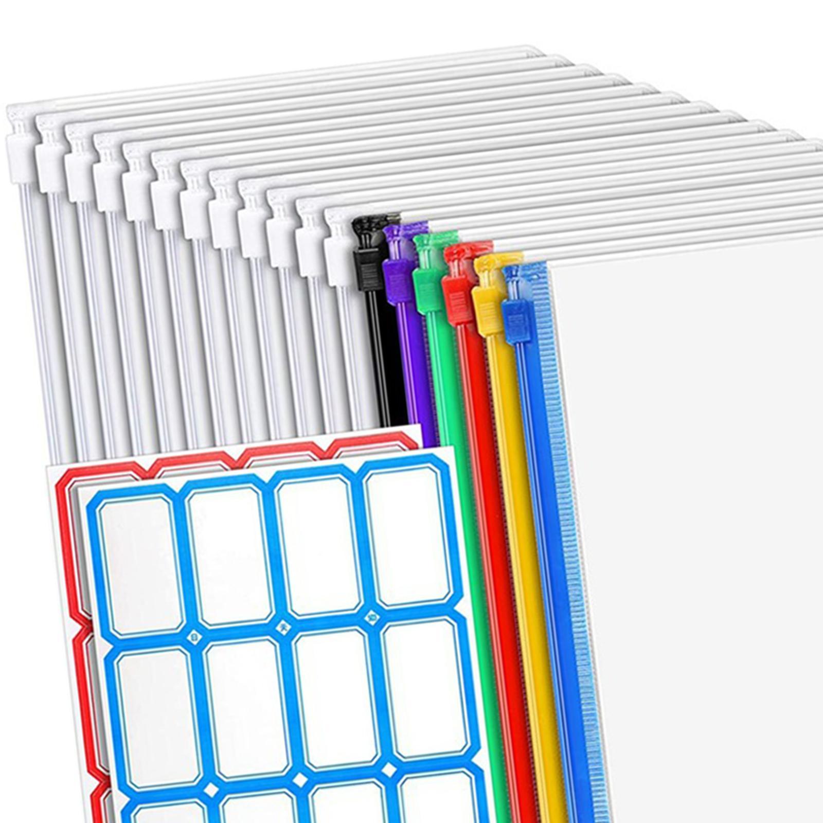 18 Pieces Binder Pocket Notebook Binder Loose Leaf Bags 6 Holes Binder Zipper Folders Waterproof Pouch Document Filing Bags