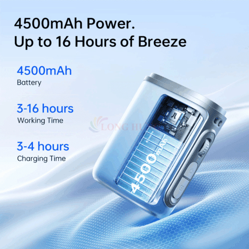 Quạt mini tích điện đeo cổ Jisulife Neckfan Life5 4500mAh - Hàng chính hãng