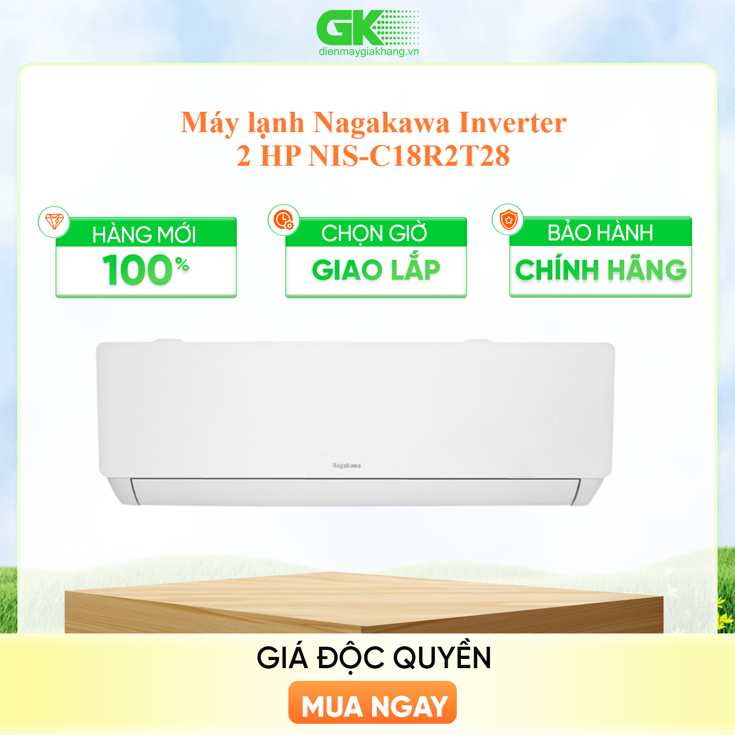NIS-C18R2T28 - Máy lạnh Nagakawa Inverter 2 HP NIS-C18R2T28 - Hàng Chính Hãng - Chỉ Giao Hồ Chí Minh