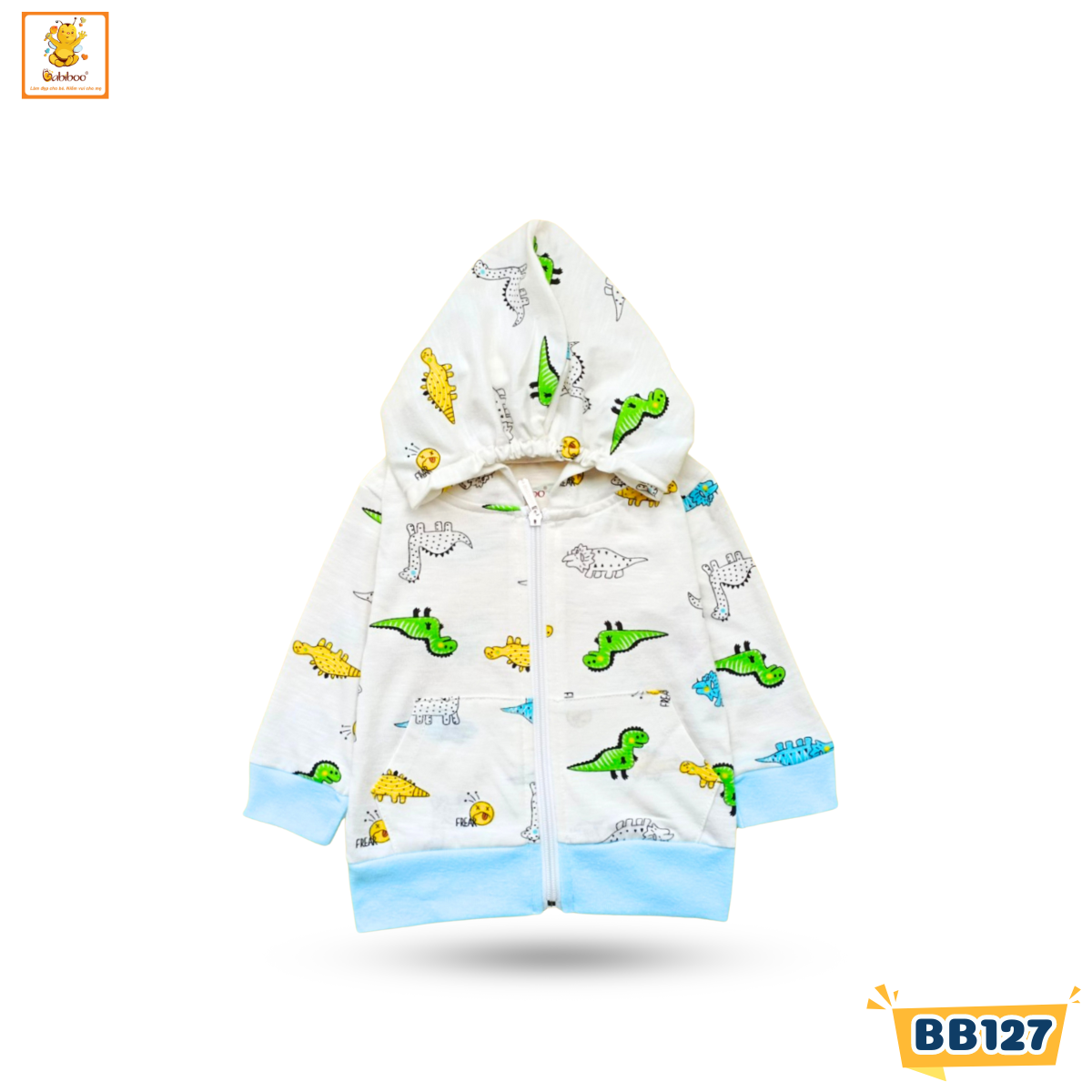 Áo khoác bé gái, bé trai Babiboo áo khoát sơ sinh cotton mỏng in hình dễ thương BB127
