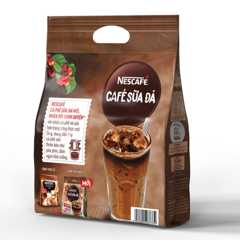 Cà phê hoà tan NESCAFÉ - CÀ PHÊ SỮA ĐÁ - COMBO 2 bịch x 25 gói x 24g - [TẶNG 4 HỘP NHỰA INOCHI 750ml &amp; 1000ml]