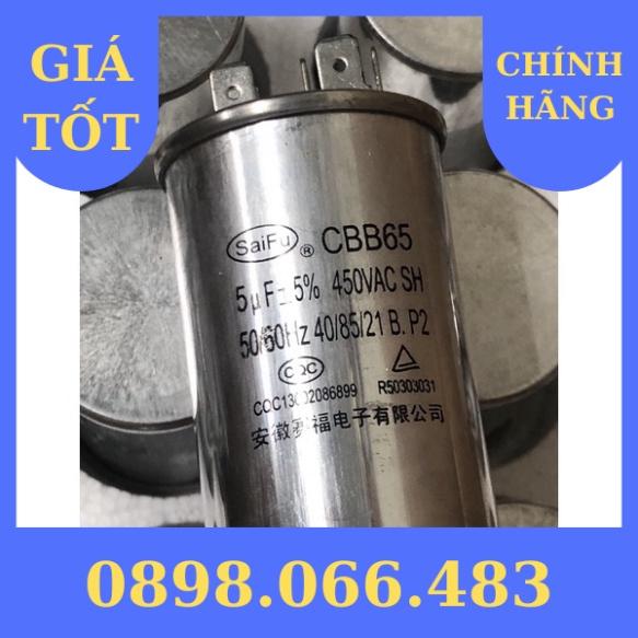 Tụ điện điện nhôm SAIFU 5uF, 6uF, 8uF 450VAC CBB65 hàng nhập