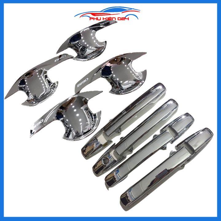 Ốp tay hõm mạ crom Brio 2019 sáng bóng chống trầy bảo vệ cửa xe ô tô