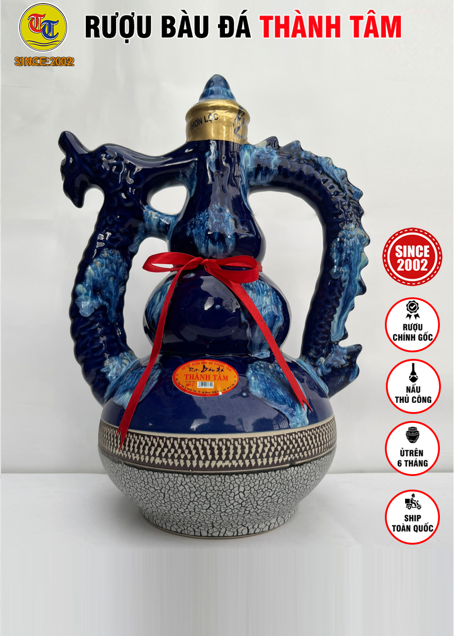 Đặc Sản Bình Định - Rượu Bàu Đá Thành Tâm Màu Xanh Bút Bi 2.5LIT - OCOP 3 Sao