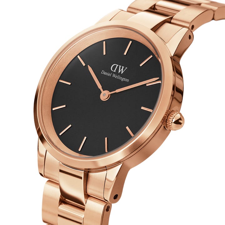 Đồng hồ nam Daniel Wellington Iconic Link Rose Black 36mm DW00100210