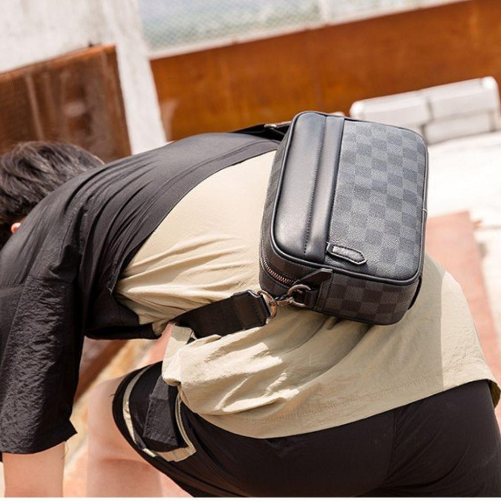 Túi Đeo Chéo Nam Nữ Da Chống Nước Chống Trầy Cao Cấp – Túi Da Caro 02