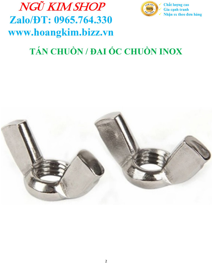 TÁN CHUỒN _ ĐAI ỐC CHUỒN INOX M5, M6, M8