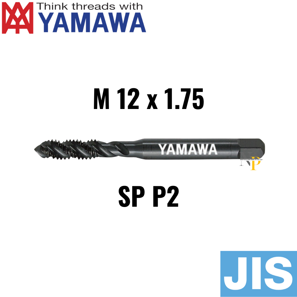 Mũi Taro Xoắn Đen P2 M12x1.75 YAMAWA - SUMQ012P