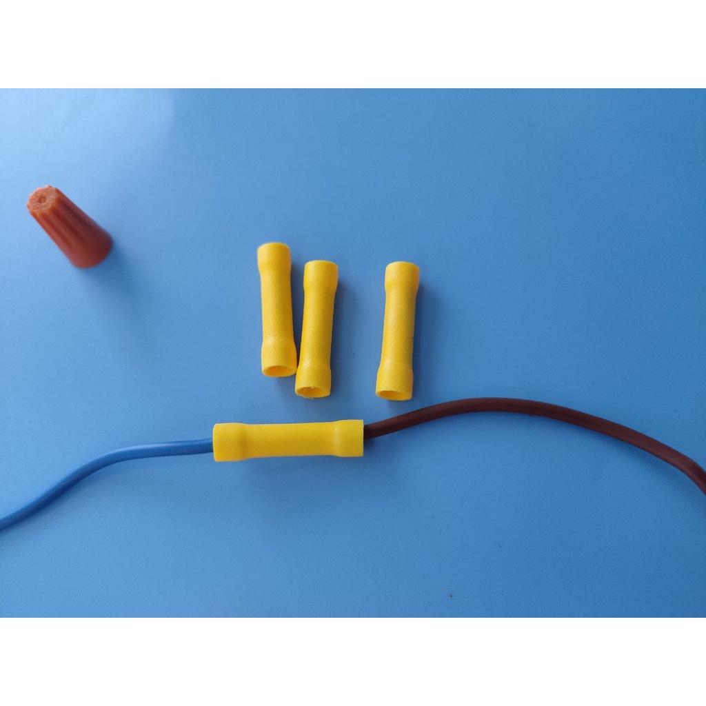 10pc. Đầu cos dây điện nối thẳng bọc phủ nhựa BV 5.5 , đầu cốt nối, cút nối, đầu nối điện.