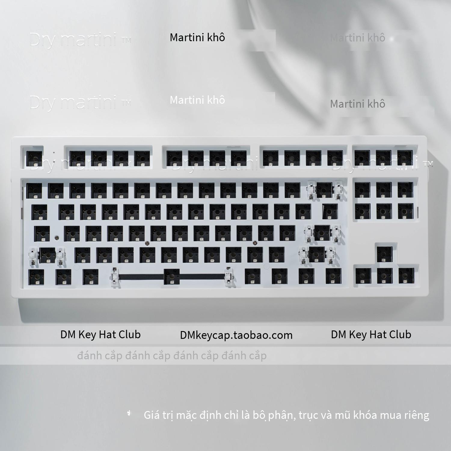 Phong Cách Mới Nhất MK870 Bộ Tùy Chỉnh Trong Suốt Bàn Phím Cơ 87 Phím Có Thể Hoán Đổi Nóng 3 Chế Độ Tắt Tiếng Bluetooth