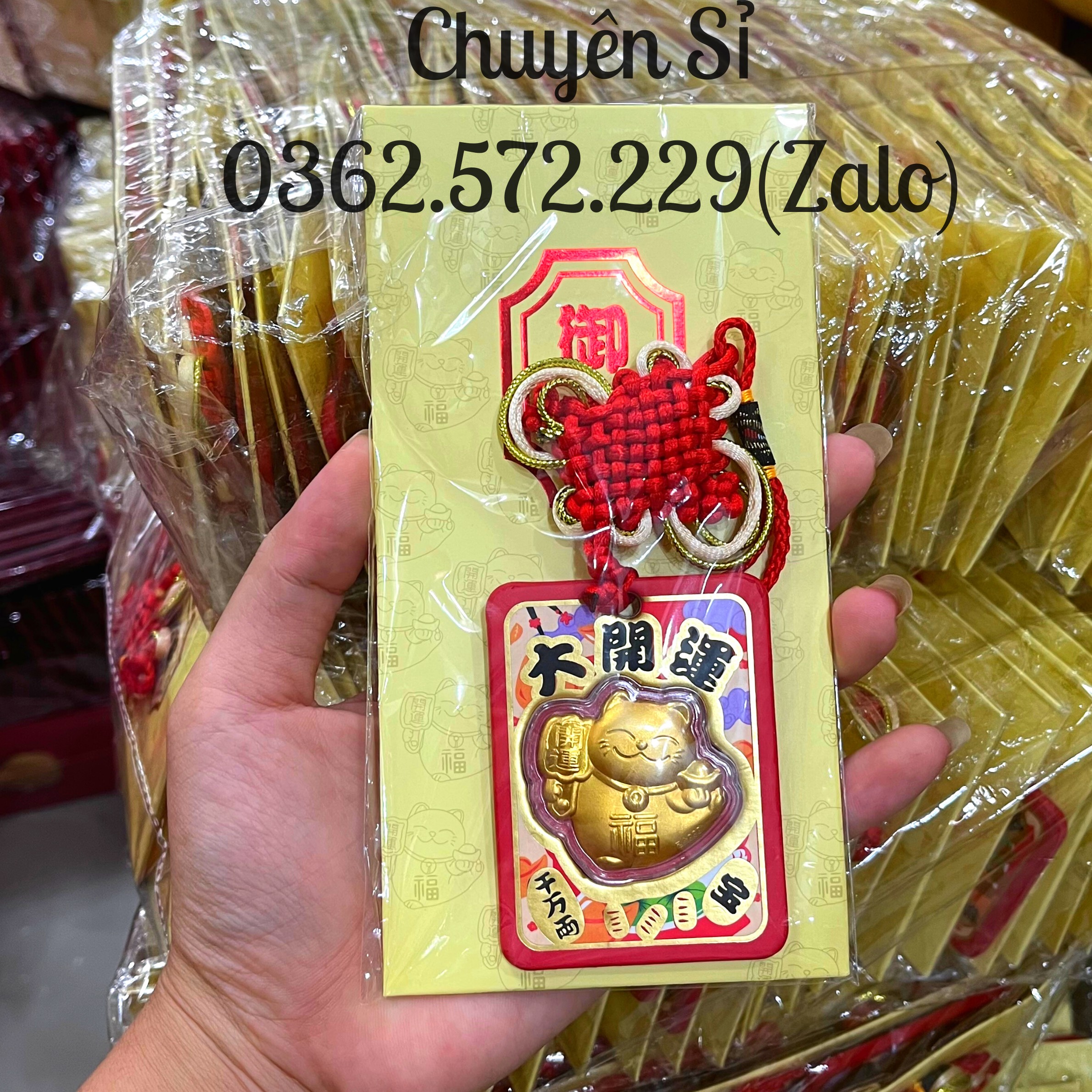 Sỉ Dây Treo Mèo Thần Tài Mạ Vàng Đại Cát Đại Lợi Chiêu Rước Tài Lộc Kèm Bao Lì Xì Phong Thủy May Mắn Treo Xe Treo Nhà Cửa