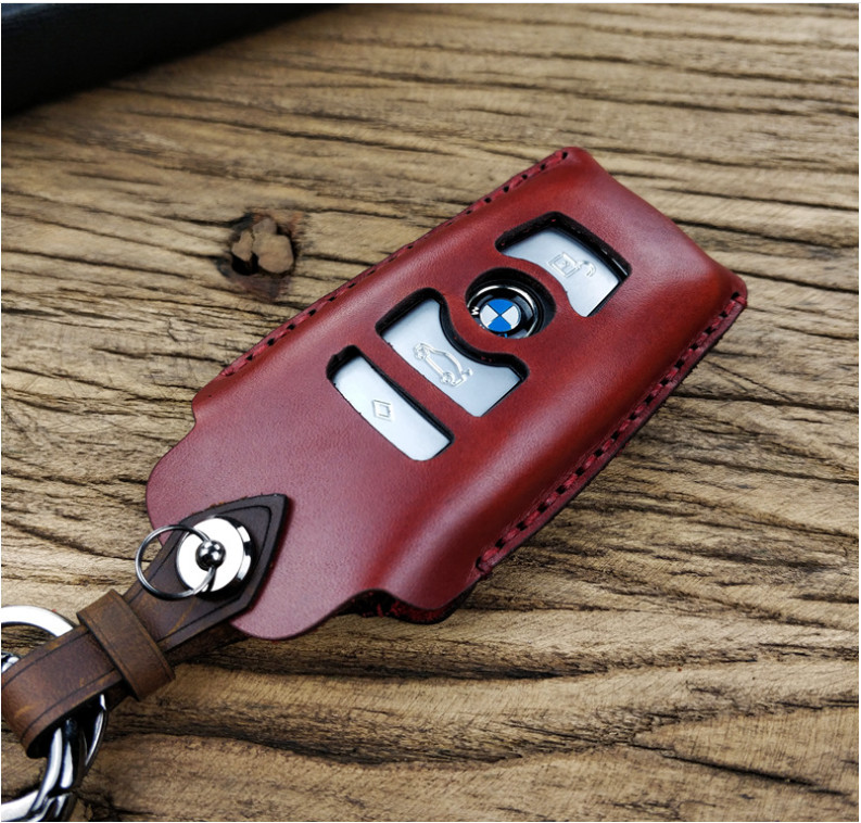 Bao Da Chìa Khóa Ô Tô Bmw Series F 2014 Da Bò Màu Nâu