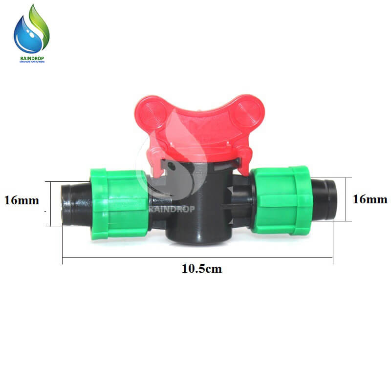 100 VAN KHÓA NỐI THẲNG ỐNG NHỎ GIỌT 16mm REN VẶN