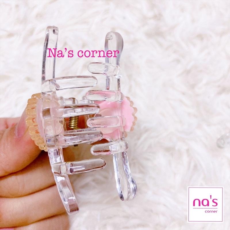 Kẹp gắp đỉnh tóc gấp nửa tóc càng cua 8 răng nhựa trong nhiều hoạ tiết đáng yêu