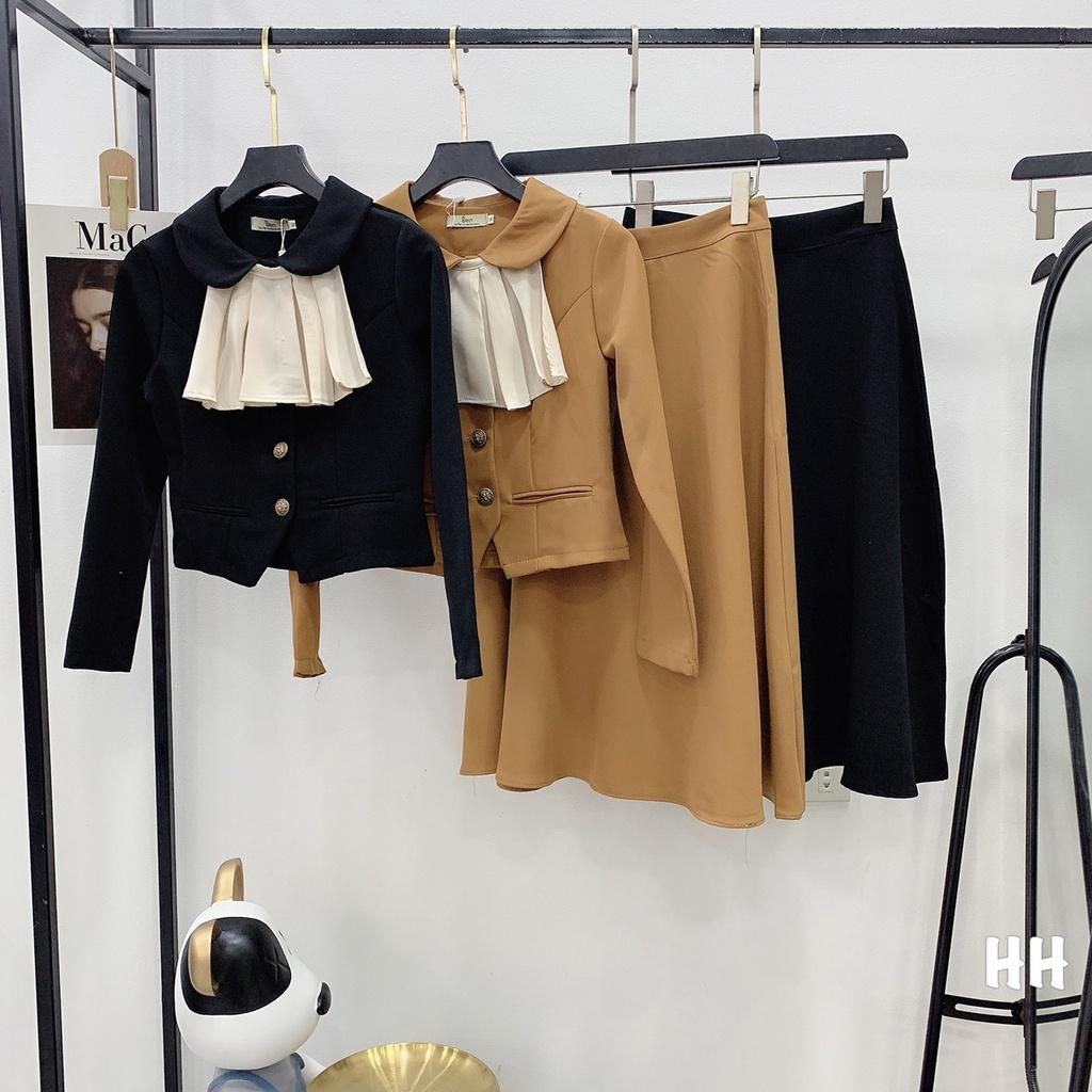 AO VEST PHỐI NƠ TRẮNG 2 MÀU