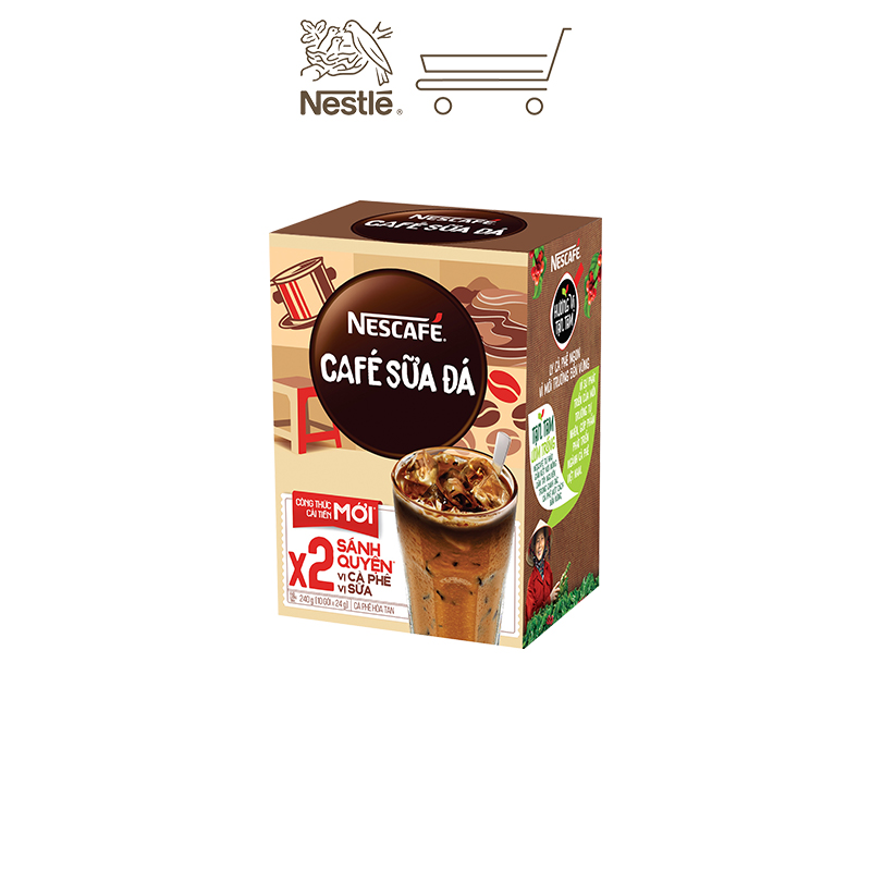 Combo 4 hộp cà phê hòa tan Nescafé 3in1 cà phê sữa đá