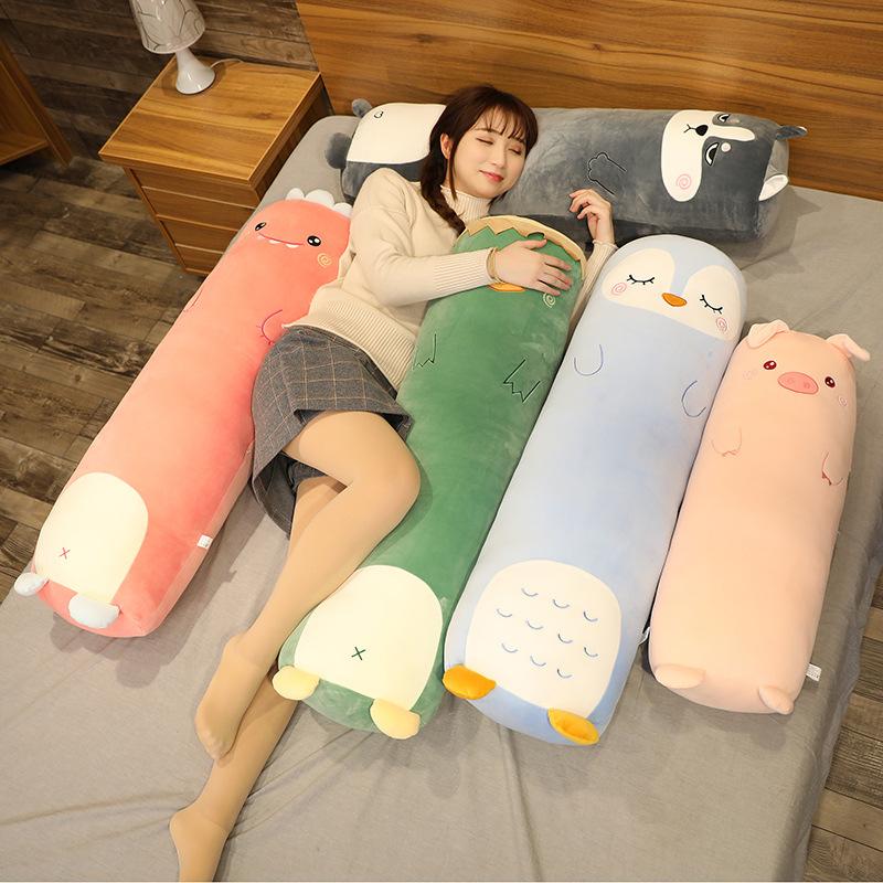 Hoạt Hình Hình Khủng Long Con Heo Thỏ Gấu Bông Husky Vịt Sang Trọng Đồ Chơi Nhồi Bông Mềm Giấc Ngủ Dài Gối Búp Bê Đệm Trẻ Em Bé Gái quà Tặng