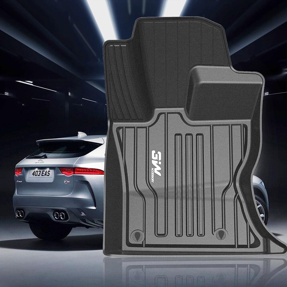 Thảm lót sàn xe ô tô JAGUAR XE 2014- đến nay Nhãn hiệu Macsim 3W chất liệu nhựa TPE đúc khuôn cao cấp - màu đen