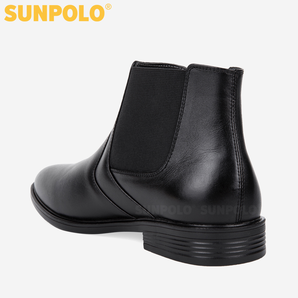 Giày Boots Nam Cổ Cao Da Bò SUNPOLO BOOT01 (Đen)