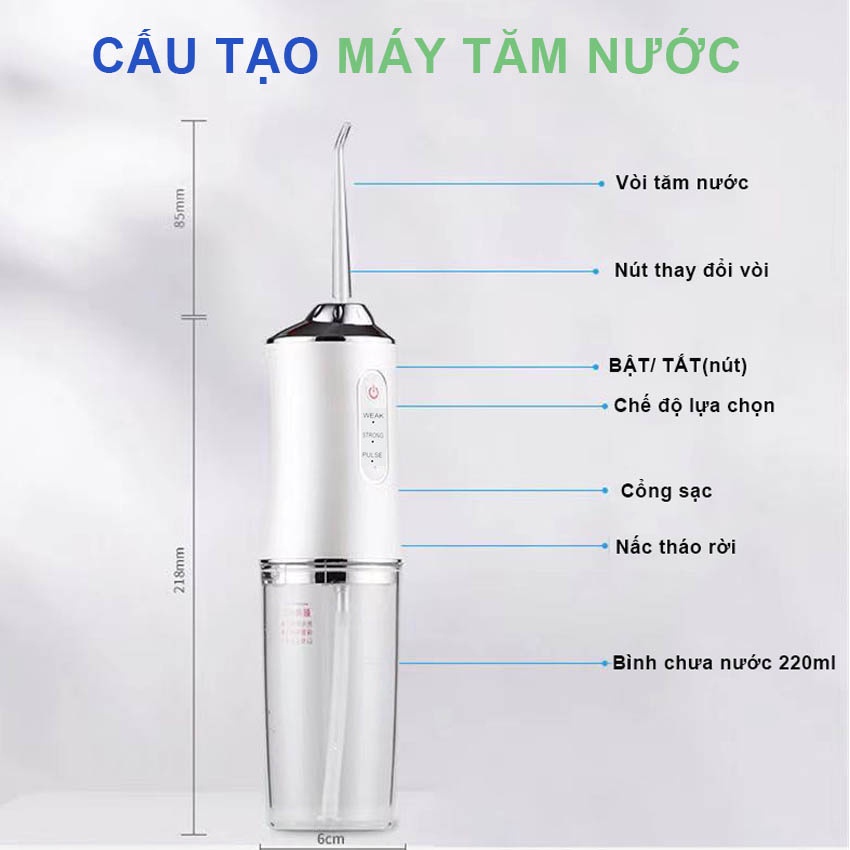 Máy Tăm Nước Vệ Sinh Răng Miệng Oral Irrigator Bản Rút Gọn vệ sinh răng miệng màu sắc ngẫu nhiên